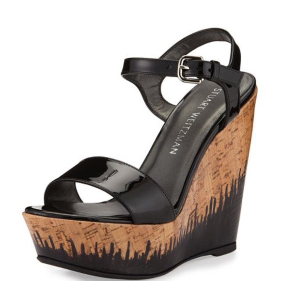 Stuart Weitzman Cork Wedge Platform Sandals